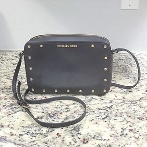 Micheal Kors Crossbody black leather studded purse